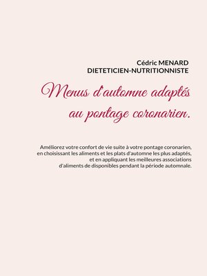 cover image of Menus d'automne adaptés au pontage coronarien